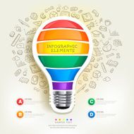 creative infographics template with bulb N3