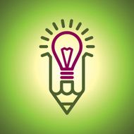 bulb and pencil