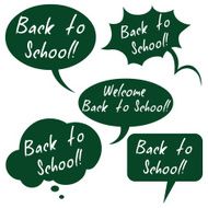 Vector Set of Flat Green Bubbles - Back to School N2
