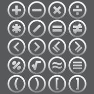 Vector of transparent icon mathematical symbols set