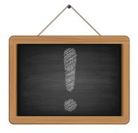 blackboard with exclamation mark
