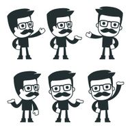 universal characters in different poses icon hipster