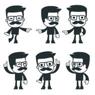 universal characters in different poses icon hipster N2