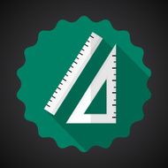 Designer Drawing Item Ruler Flat Vector Icon with long shadow