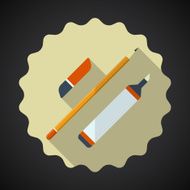 Designer Drawing Items include pencil eraser marker Flat Vect