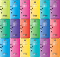 vector colorful metal school lockers