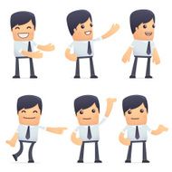 universal characters in different poses businessman