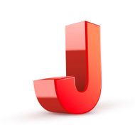 3d red letter J