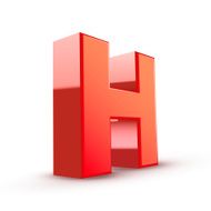 3d red letter H N2