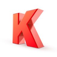 3d red letter K