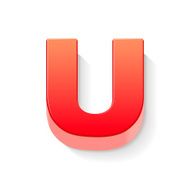 3d red letter U N3