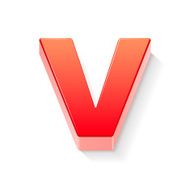 3d red letter V N2