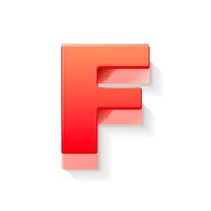 3d red letter F