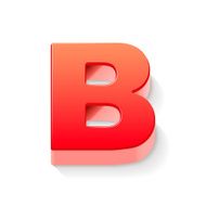 3d red letter B