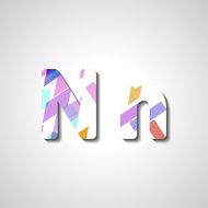 Colorful letter alphabet N37