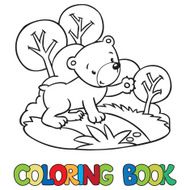 Coloring book of little funny bear N4
