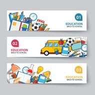 education and back to school banner concept flat design N4