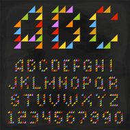 Vector Colorful Triangle Font