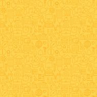 Thin School Line Education Graduation Seamless Yellow Pattern