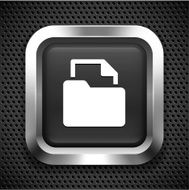 Folder with File on Black Square Button