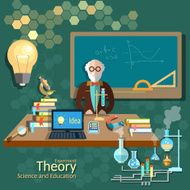 Science and education teacher classroom professor university lecture vector