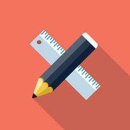 Vector ruler and pencil icon N2