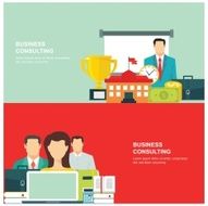 Concepts for web banners and promotions Flat design concepts business consulting N2