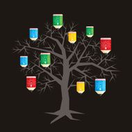 tree with pencil back to school concept