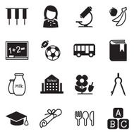 Kindergarten school education icons Vector Illustration Symbol 2