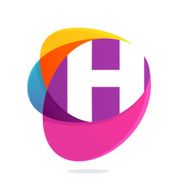 H letter with ellipses intersection logo