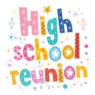 high school reunion decorative lettering text