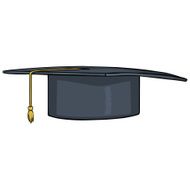 Single Vector Cartoon Academic Hat N2