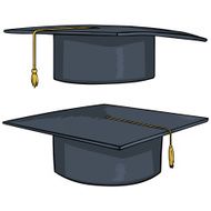 Two Vector Cartoon Academic Hats