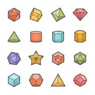 Geometries Shape Icon Bold Stroke with Color