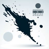 Vector black acrylic abstract spot brush painted design element N3