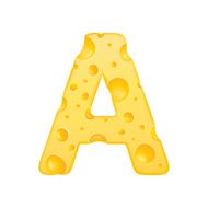 3d cheese letter A