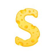 3d cheese letter S