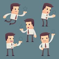 set of simple universal characters in different poses manager N4