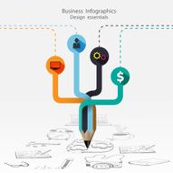 Infographic Design Template Arrow Pencil