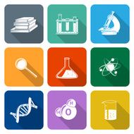 Science Icons Flat Set