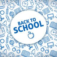 Back to school A white background Icon school supplies Vector N2