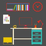 Modern interior room to work and study N3