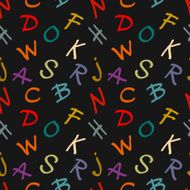 Abstract seamless pattern with colorful letters