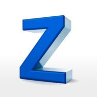 3d blue alphabet Z