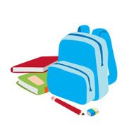 school backpack and book cartoon vector N2