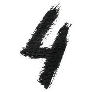 4 - Black handwritten number on white background Acrylic colors