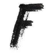 F - Black handwritten letters on white background Acrylic color