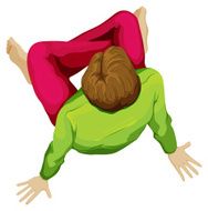 Topview of a man sitting down