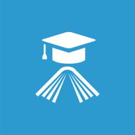 education icon isolated white on the blue background