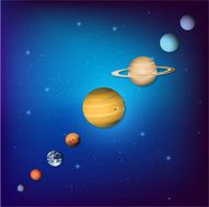 Solar system planets decorative icons set isolated